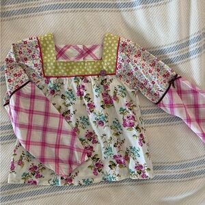 NWOT—Matilda Jane Pink and Green Floral Kids Blouse